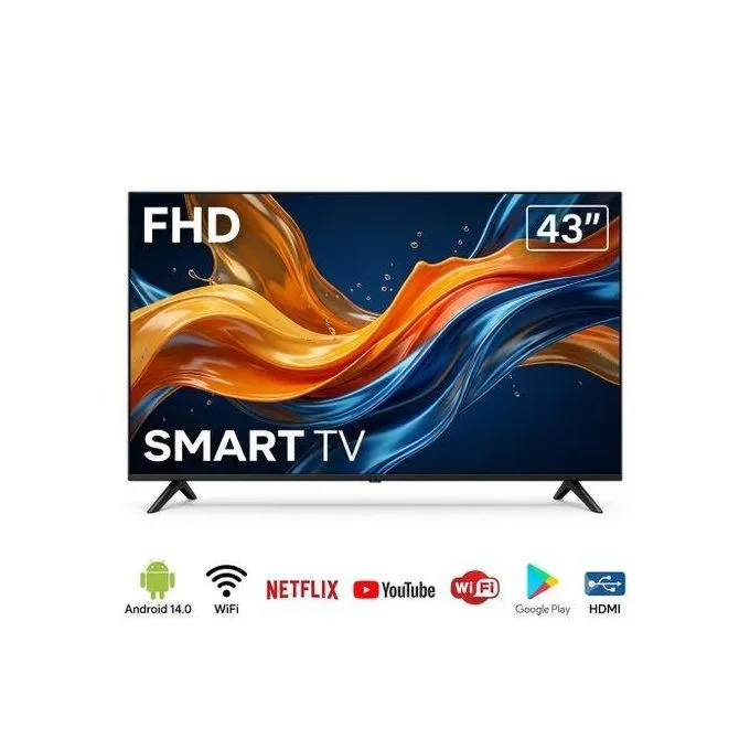 Mi+ (MIJ-D4320A) 43'' Inches Smart Digital Satellite Frameless (Built-in digital tuner, No Decoder Needed) FHD LED TV - HDMI .