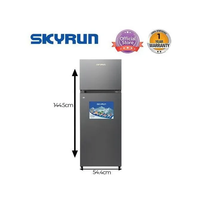 Skyrun 200L Double Door Top Mount Fridge (BCD-200K) -Grey
