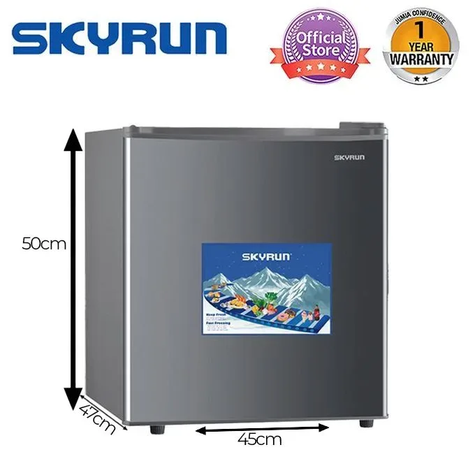 Skyrun 48L Single Door Fridge,Bedside refrigerator(BCD-50HW)-Silver