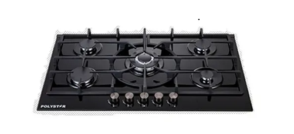Polystar 5 Burner Tempered Glass 90CM Build In GAS  – PV-JYBA5AG